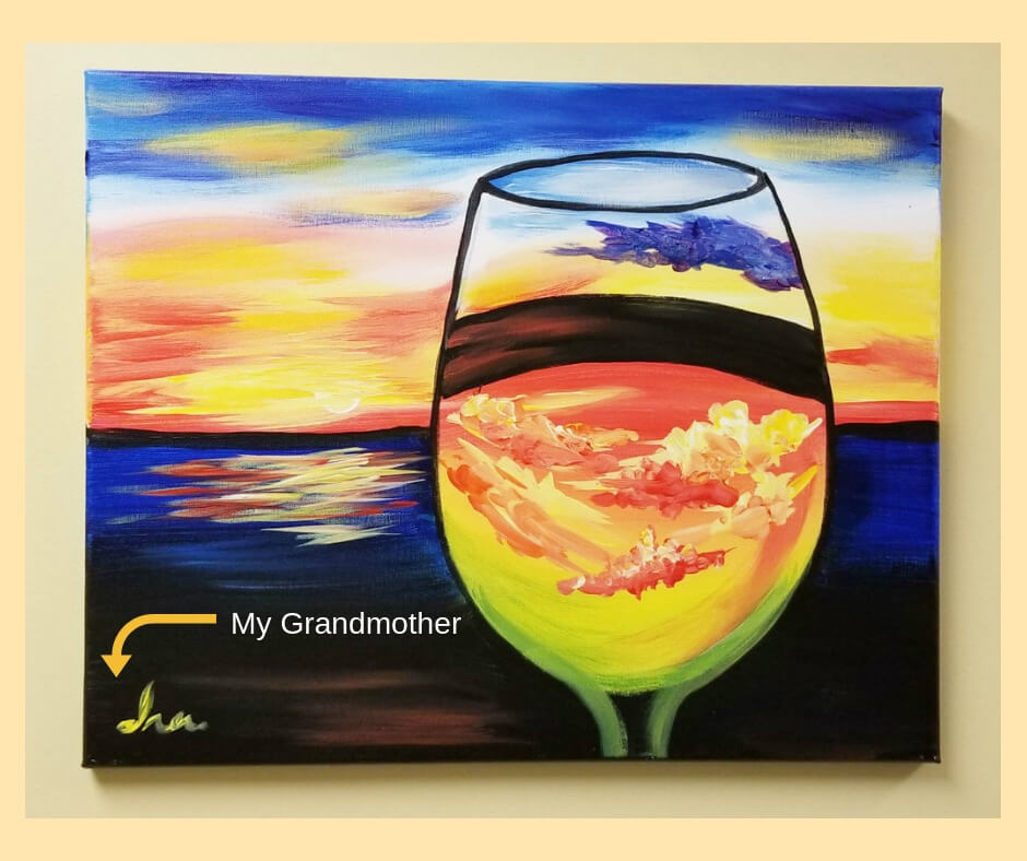 385Life Painting With a Twist, Cancer Free Celebration, Painting